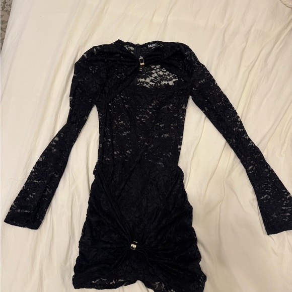 Chic Black Lace Mini Dress - Picture 1 of 3